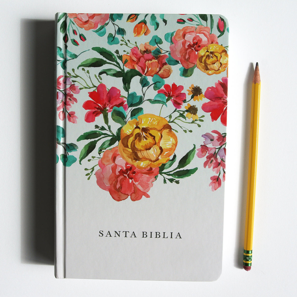 Biblia Reina Valera 1960 tamaño manual, tapa dura, flores rosadas / Spanish Bible RVR 1960 Handy Size, LP, HC, pink flowers interior 1 (ISBN 9781644737149)