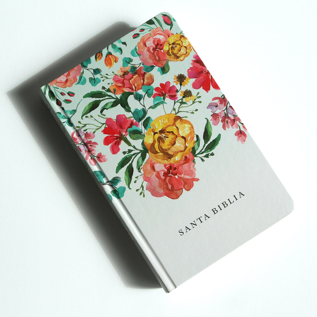 Biblia Reina Valera 1960 tamaño manual, tapa dura, flores rosadas / Spanish Bible RVR 1960 Handy Size, LP, HC, pink flowers interior 2 (ISBN 9781644737149)