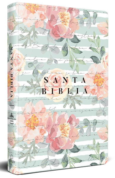 Biblia Reina Valera 1960 letra grande, tamaño manual, tapa dura rosas rosadas / Spanish Bible RVR 1960 Handy Size Large Print HC pink roses cover (ISBN 9781644737729)