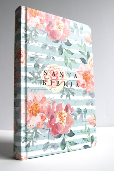 Biblia Reina Valera 1960 letra grande, tamaño manual, tapa dura rosas rosadas / Spanish Bible RVR 1960 Handy Size Large Print HC pink roses interior 1 (ISBN 9781644737729)