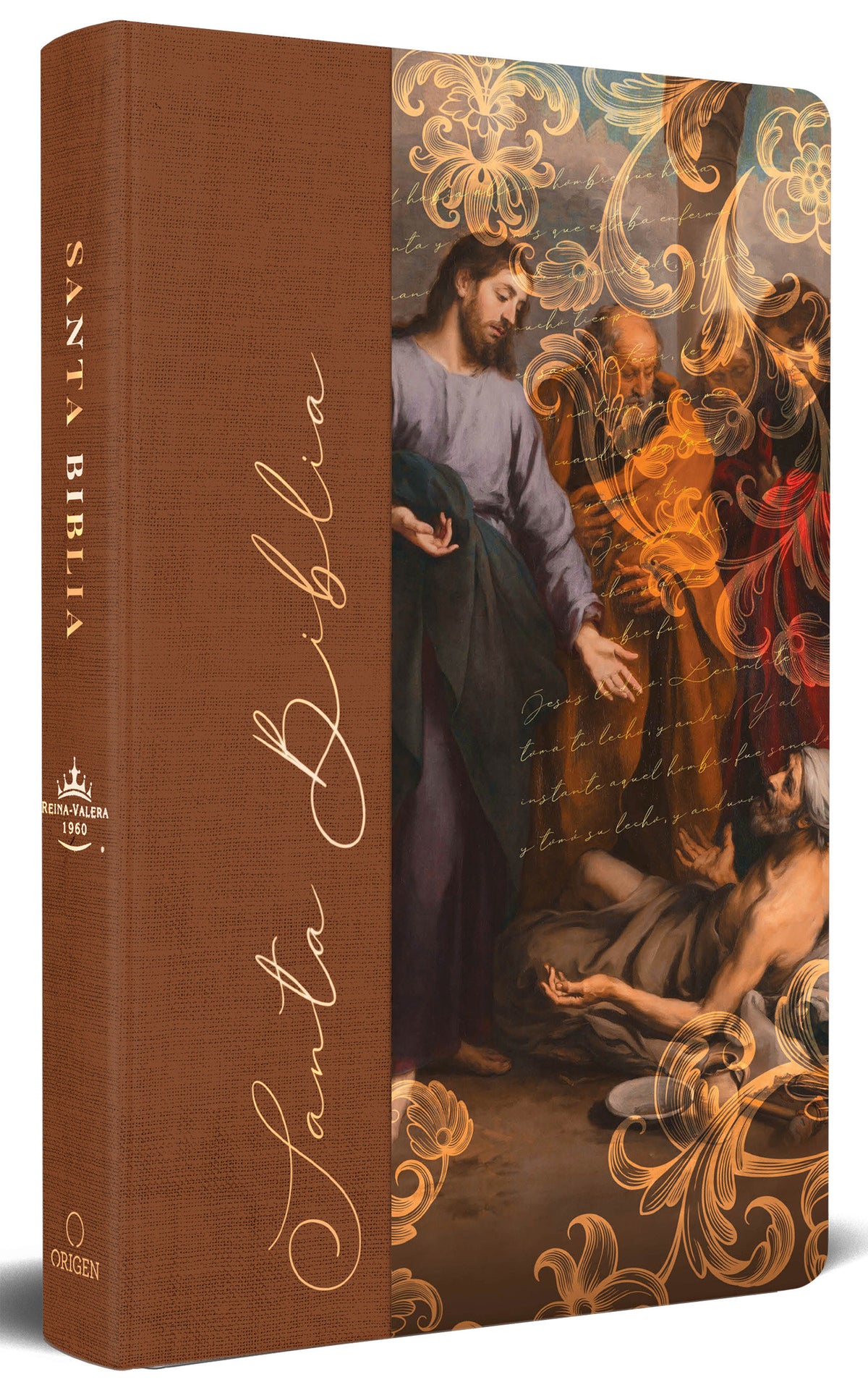 Biblia RVR 1960 letra grande, tamaño manual, tapa dura de tela Jesús sana / Spanish Bible RVR 1960 Handy Size Large Print Hardcover Cloth Jesus Heals cover (ISBN 9781644737750)