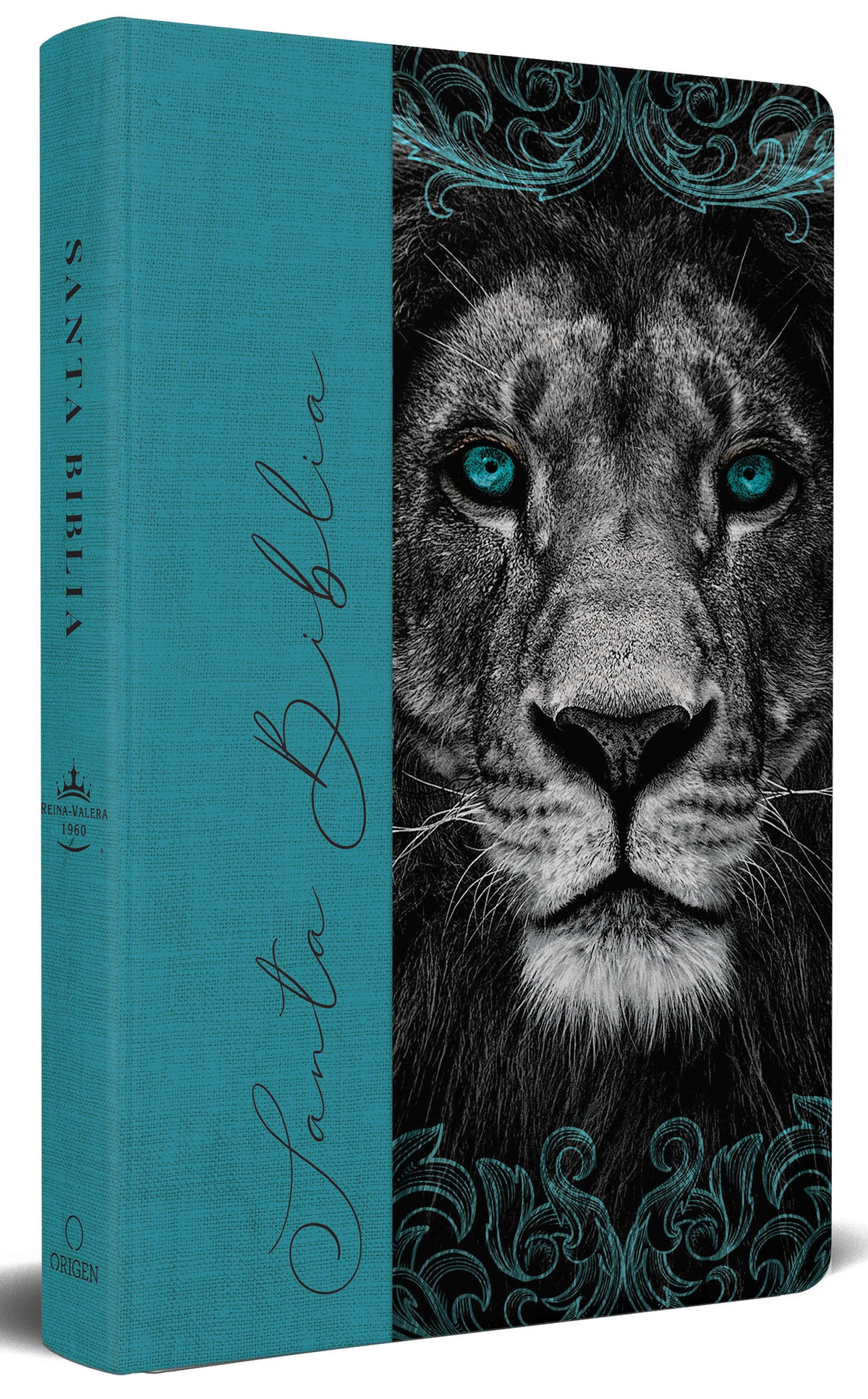 Biblia RVR 1960 letra grande, tamaño manual, tapa dura de tela León aguamarina / Spanish Bible RVR 1960 Handy Size Large Print Hardcover Cloth Lion Aquamarin cover (ISBN 9781644737767)