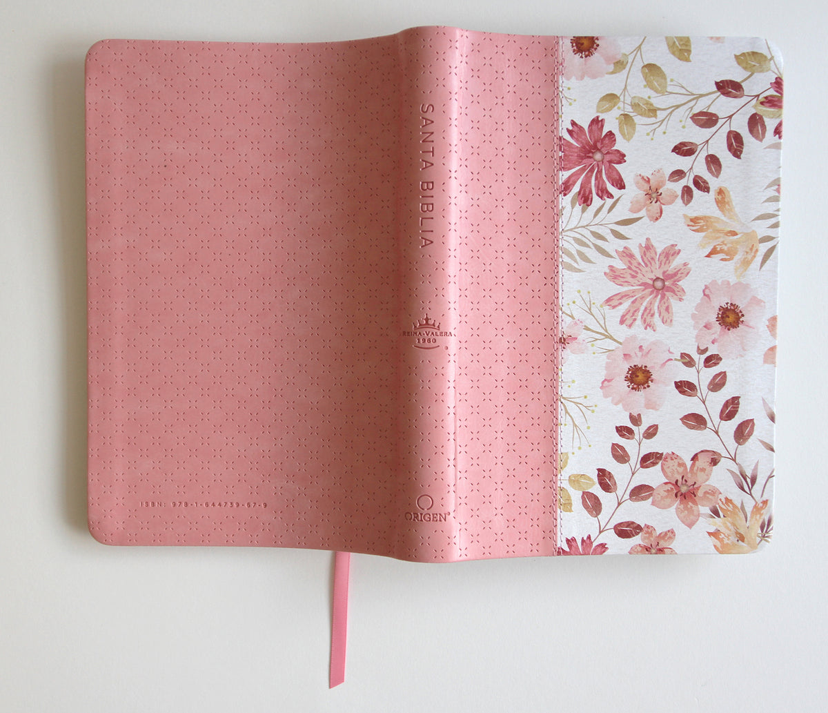 Biblia Reina Valera 1960 letra grande. Piel rosada con flores, tamaño manual / Spanish Bible RVR 1960 Large Print. Imitation Pink Leather With Flowers interior 4 (ISBN 9781644739679)