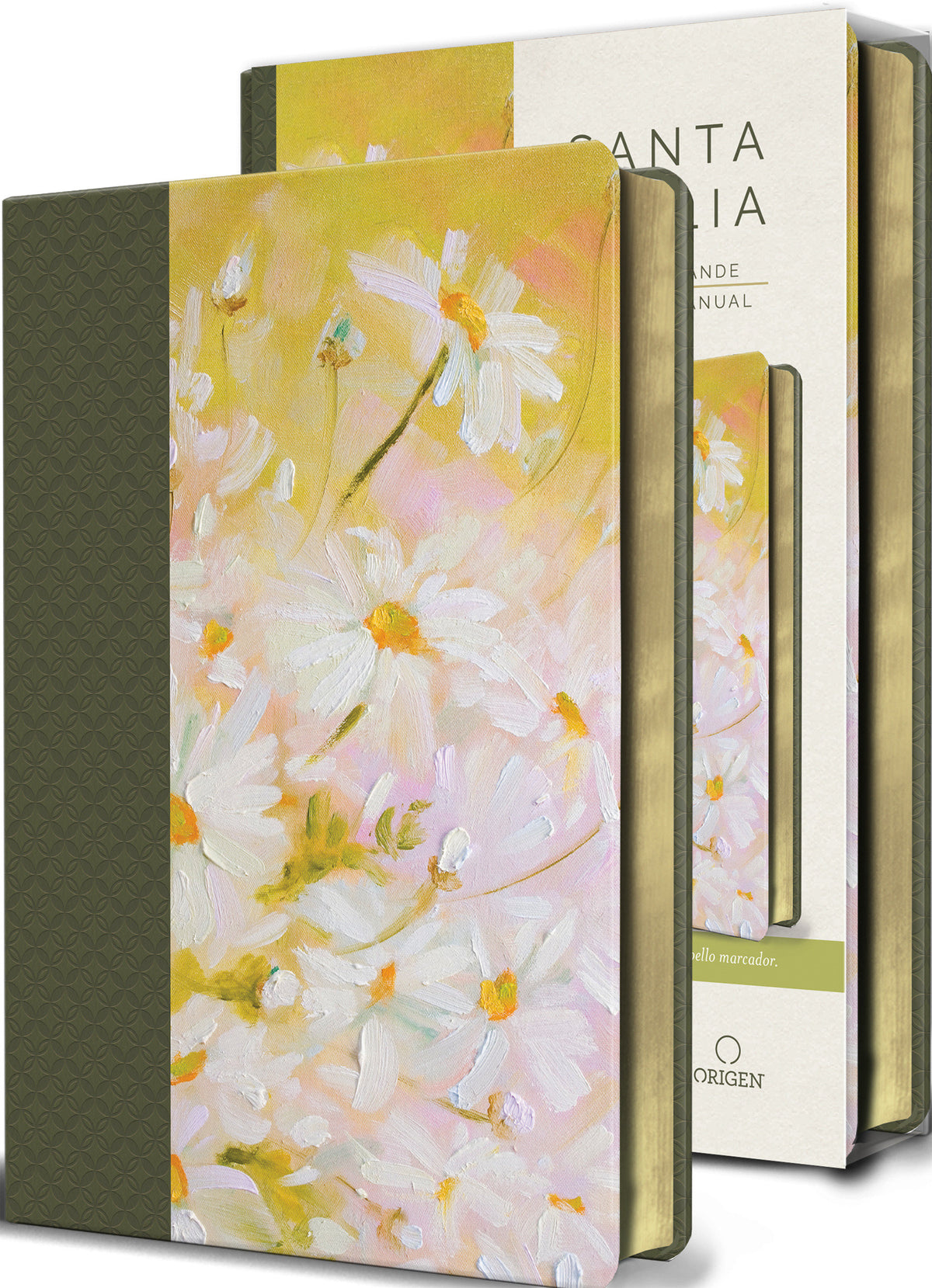Biblia Reina Valera 1960 letra grande. Piel verde con flores, tamaño manual / Spanish Bible RVR 1960 Large Print. Imitation Green Leather With Flowers cover (ISBN 9781644739686)