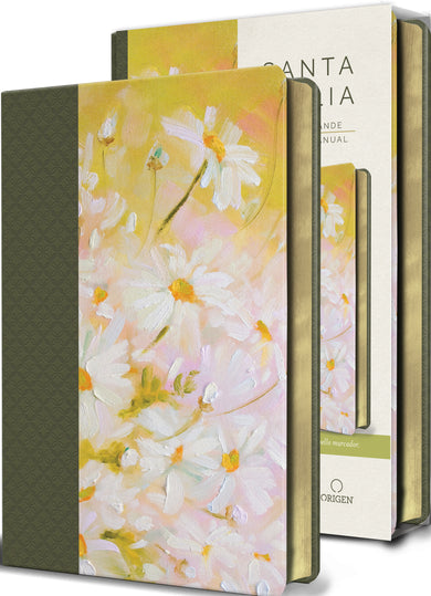 Biblia Reina Valera 1960 letra grande. Piel verde con flores, tamaño manual / Spanish Bible RVR 1960 Large Print. Imitation Green Leather With Flowers cover (ISBN 9781644739686)