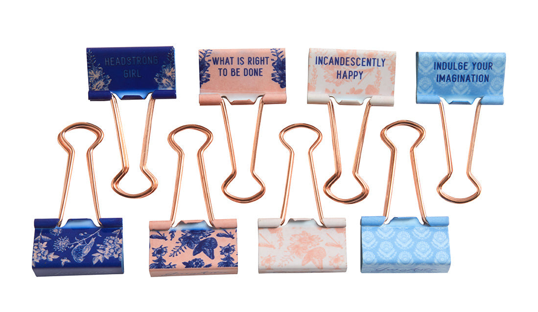 Jane Austen: Floral Patterns Binder Clips (Set of 8) inside page 1
