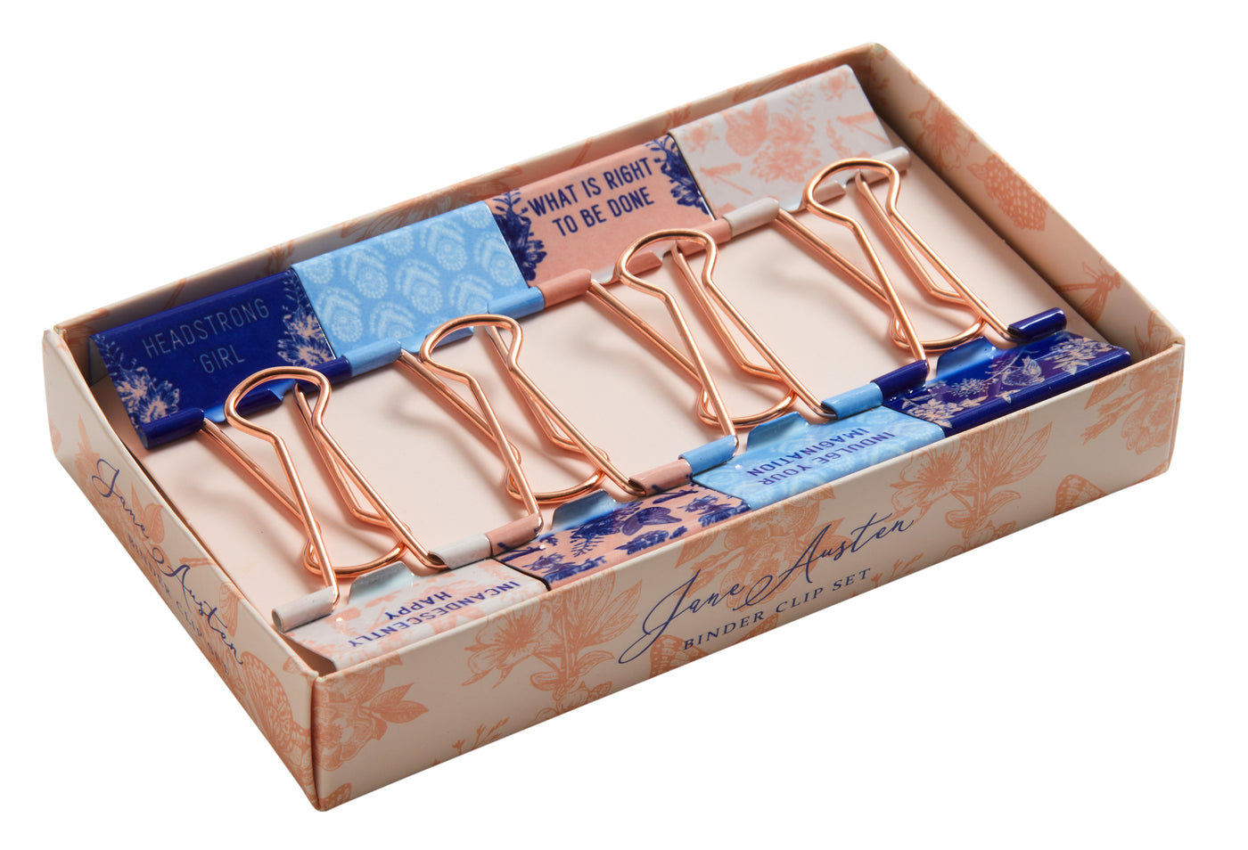 Jane Austen: Floral Patterns Binder Clips (Set of 8)