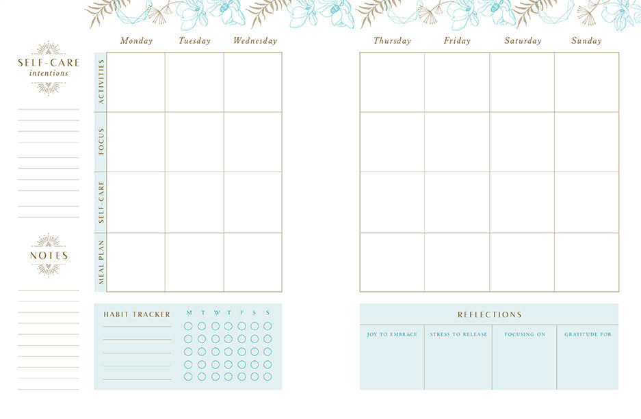 Self-Care 12-Month Undated Planner inside page 3