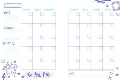 Friends: 12-Month Undated Planner inside page 6
