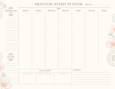Gratitude Weekly Planner Notepad inside page 1
