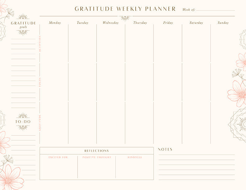 Gratitude Weekly Planner Notepad inside page 1