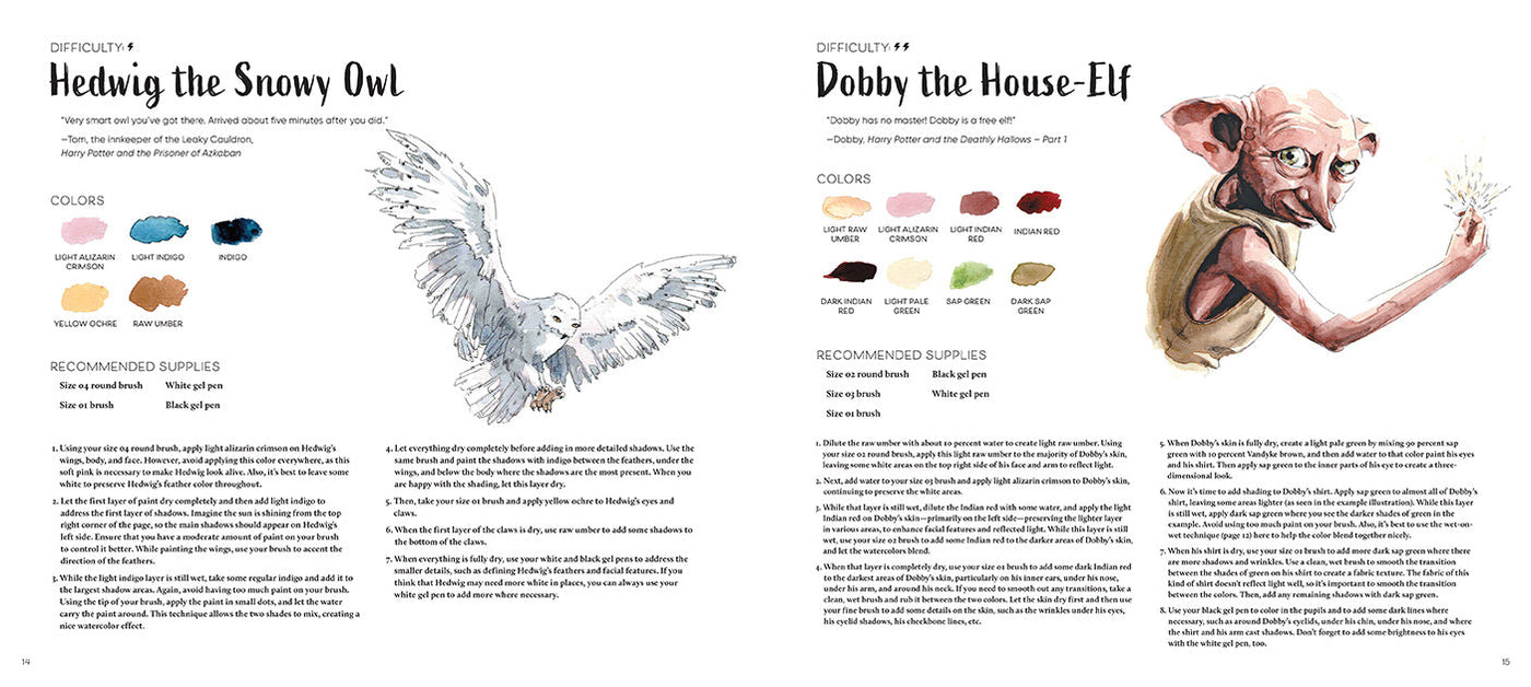 Harry Potter: Watercolor Magic: Flora & Fauna inside page 4