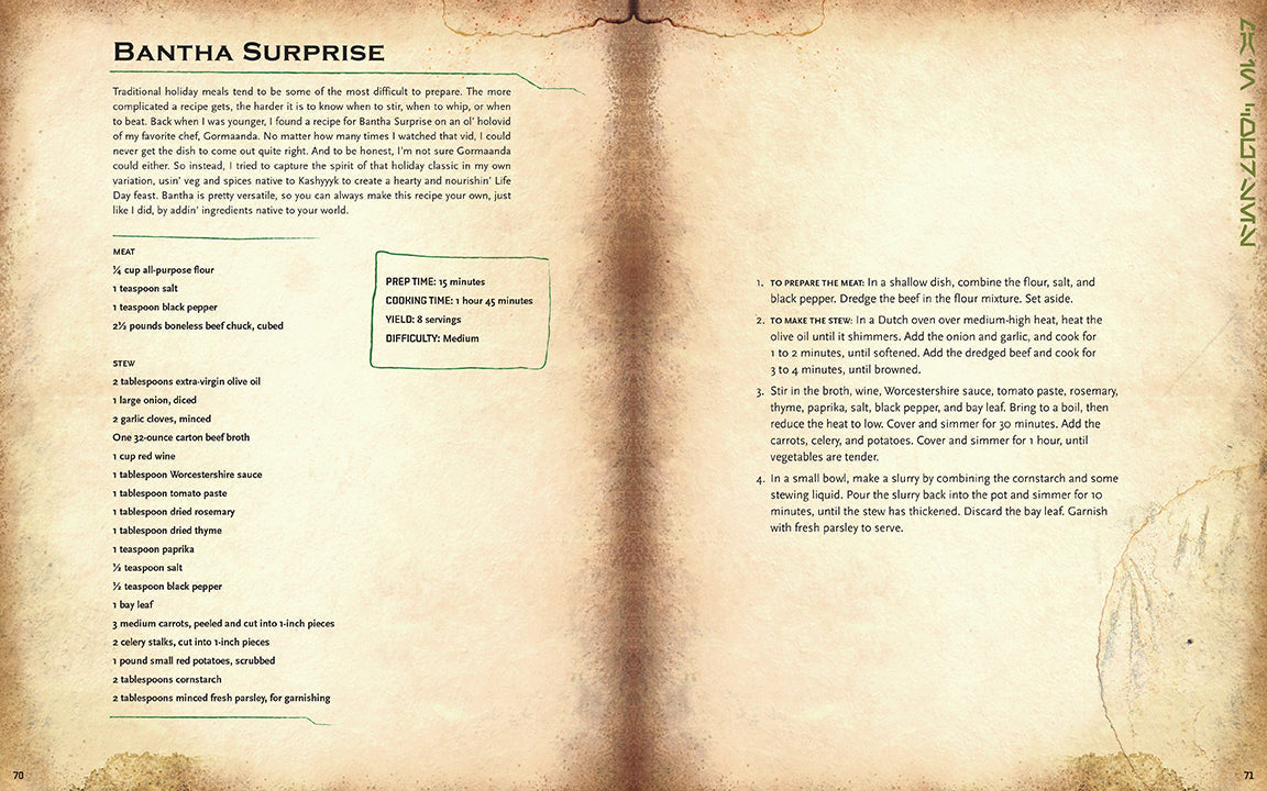 Star Wars: The Life Day Cookbook inside page 1