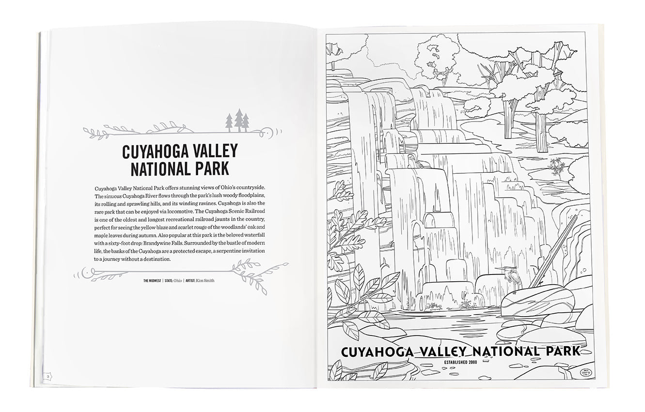 Art of the National Parks Coloring Book inside page 2
