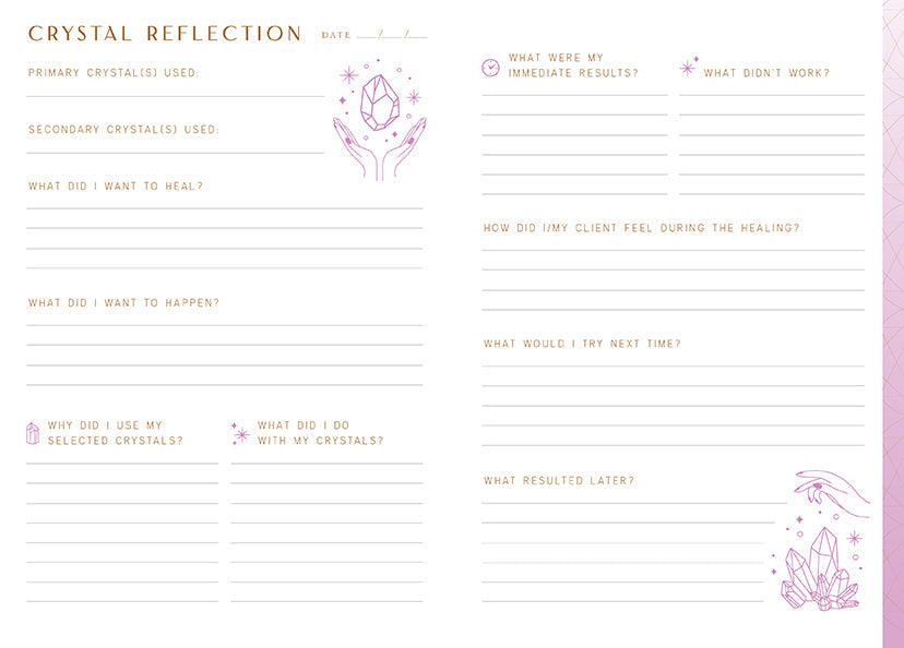 Crystal Healing Reflection Journal inside page 3