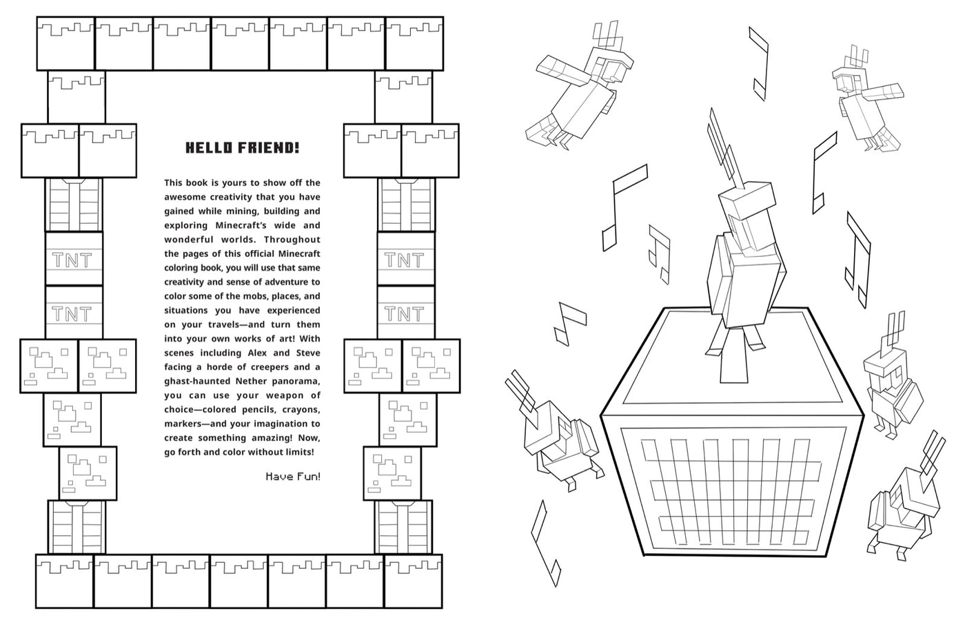 Official Minecraft Coloring Adventures Book: Create, Explore, Color! inside page 1