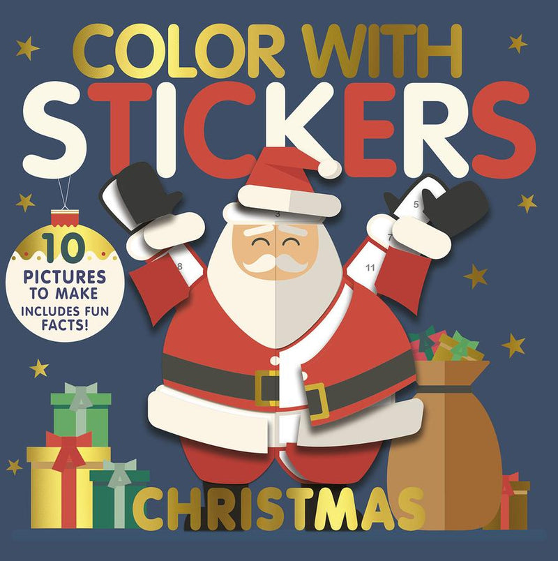 Color with Stickers: Christmas-Children’s interactive and activity books and kits-買書書 BuyBookBook