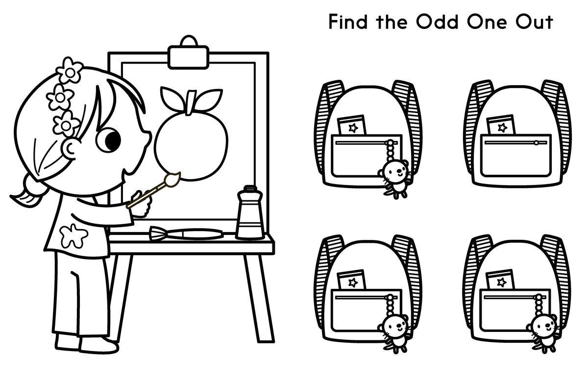 My Busy School Coloring Book interior 1 (ISBN 9781664341241)