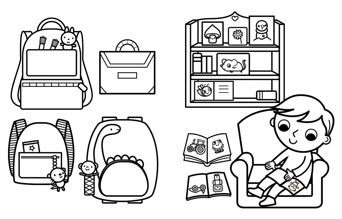 My Busy School Coloring Book interior 2 (ISBN 9781664341241)