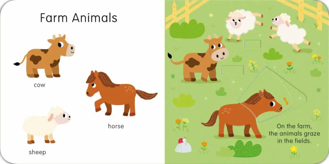 Animals: Slide and See First Words US - Board book