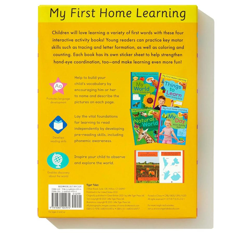 First Words and More: 4 Activity Book Boxed Set with Stickers