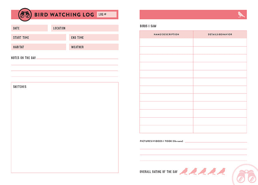 Bird Watcher's Journal inside page 2
