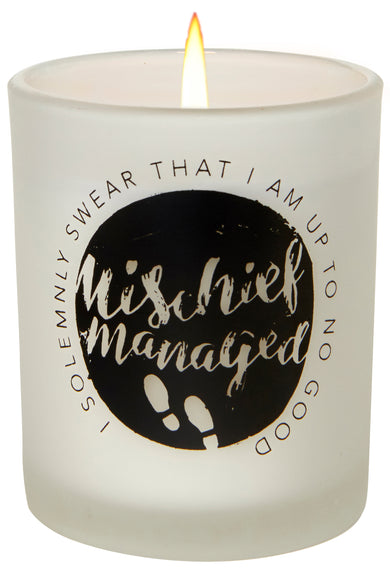 Harry Potter: "Mischief Managed" Glass Votive Candle