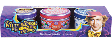 Willy Wonka and the Chocolate Factory Scented Tin Candle Set (Set of 3)