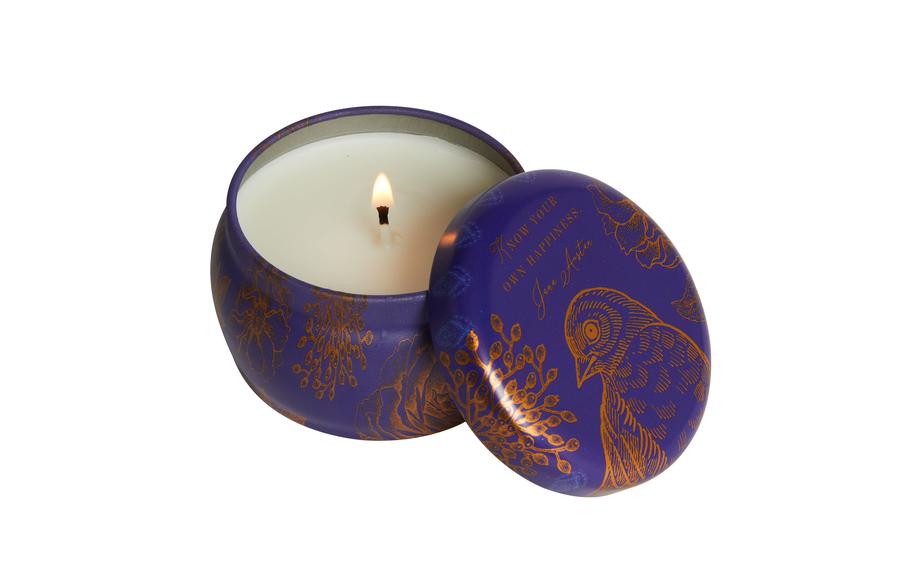 Jane Austen: Know Your Own Happiness Scented Tin Candle (3oz)-Lifestyle and Leisure-買書書 BuyBookBook