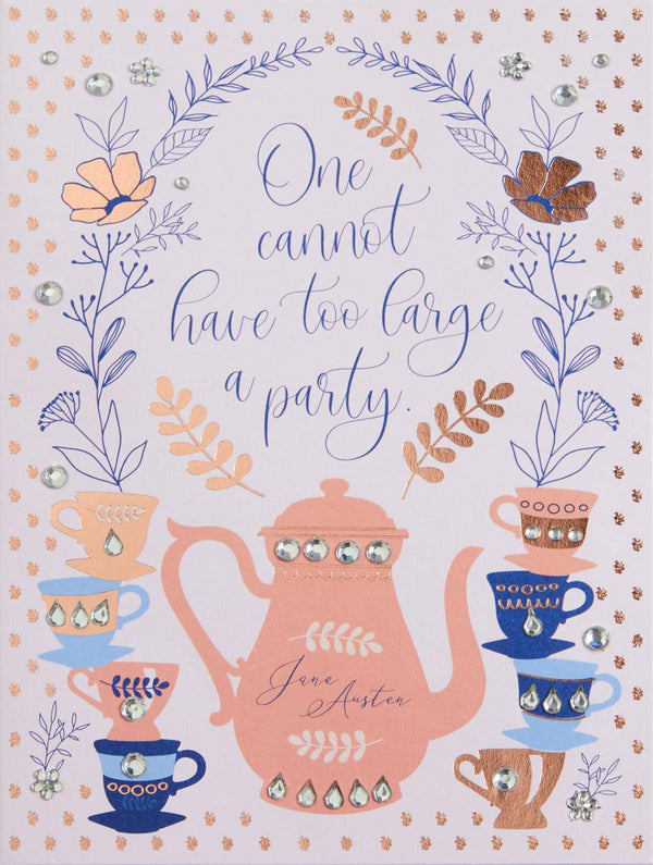Jane Austen Tea Party Birthday Embellished Card-Fiction: general and literary-買書書 BuyBookBook