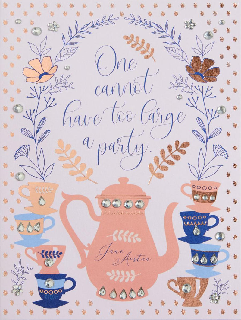 Jane Austen Tea Party Birthday Embellished Card-Fiction: general and literary-買書書 BuyBookBook