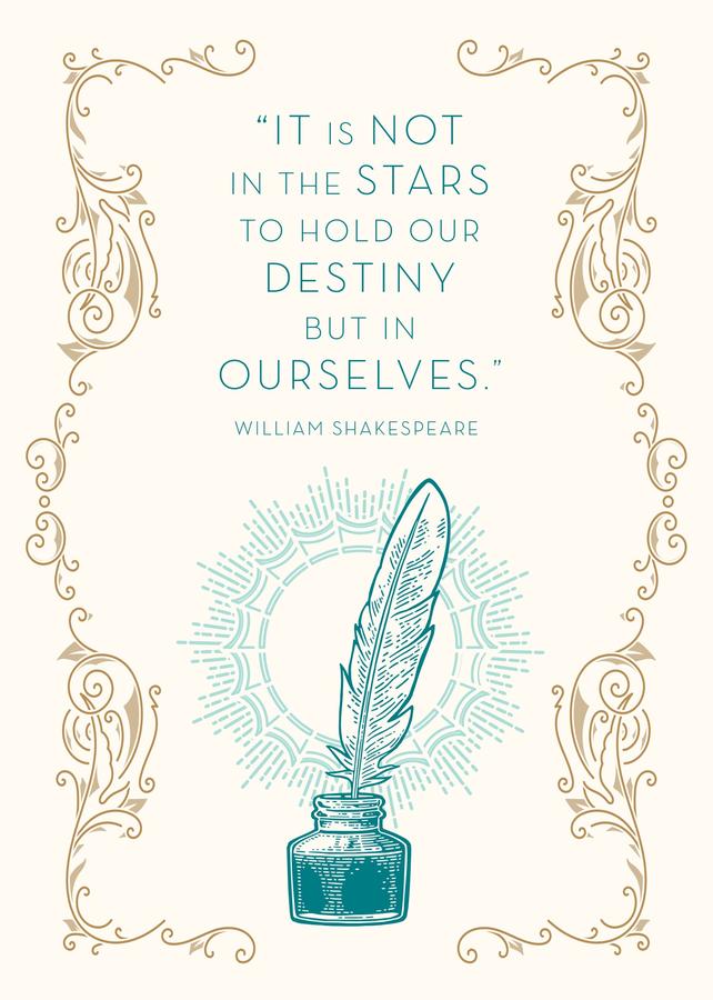 William Shakespeare Destiny Birthday Embellished Card-Fiction: general and literary-買書書 BuyBookBook