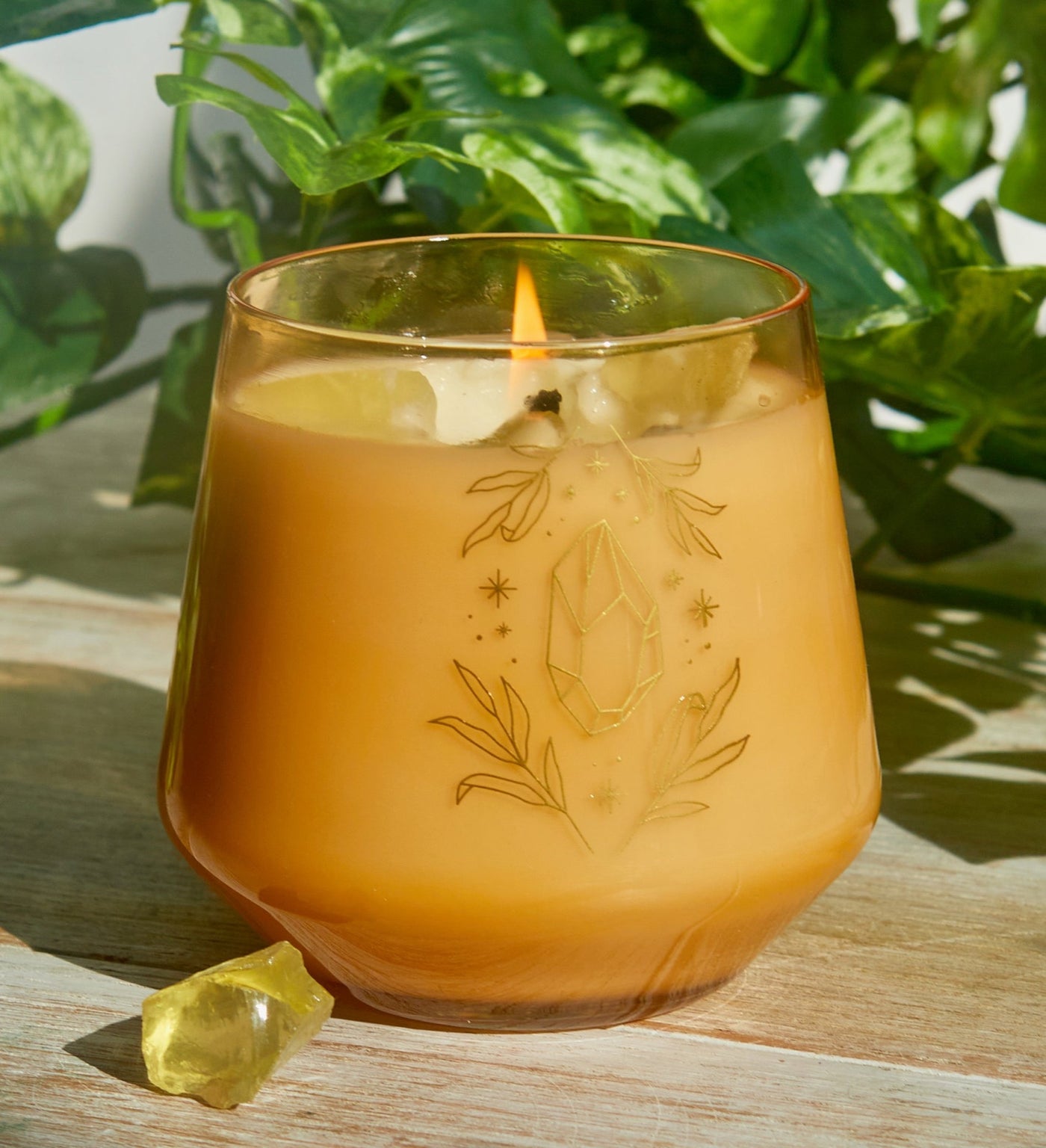 Citrine Crystal Healing Scented Glass Candle inside page 5