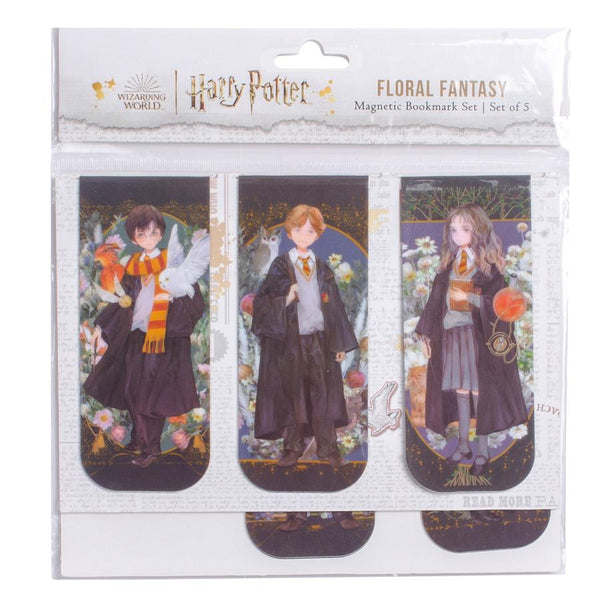 Harry Potter: Floral Fantasy Magnetic Bookmark Set (Set of 5)-Art: general-買書書 BuyBookBook