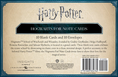 Harry Potter: Hogwarts Foil Note Cards (Set of 10) inside page 2