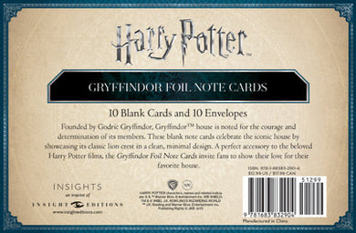 Harry Potter: Gryffindor Foil Note Cards (Set of 10) inside page 2