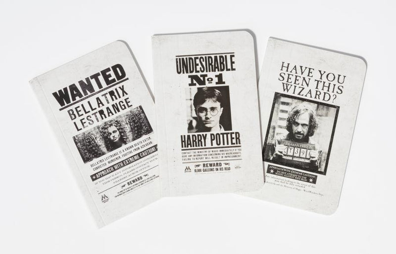 Harry Potter: Wanted Posters Pocket Notebook Collection (Set of 3)-Film/ television/ radio and performing arts-買書書 BuyBookBook