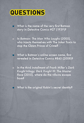 DC Comics: Batman Pop Quiz Trivia Deck inside page 2
