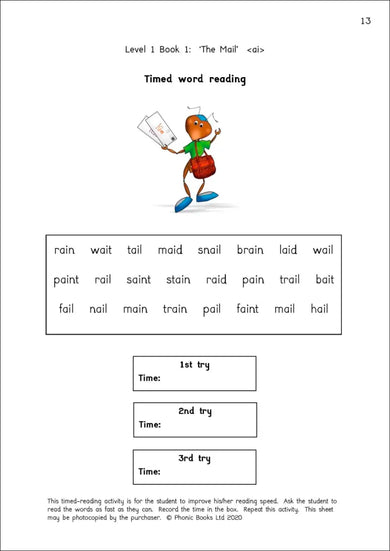 Phonic Books Dandelion Readers Vowel Spellings Level 1 The Mail Activities US - Paperback / softback