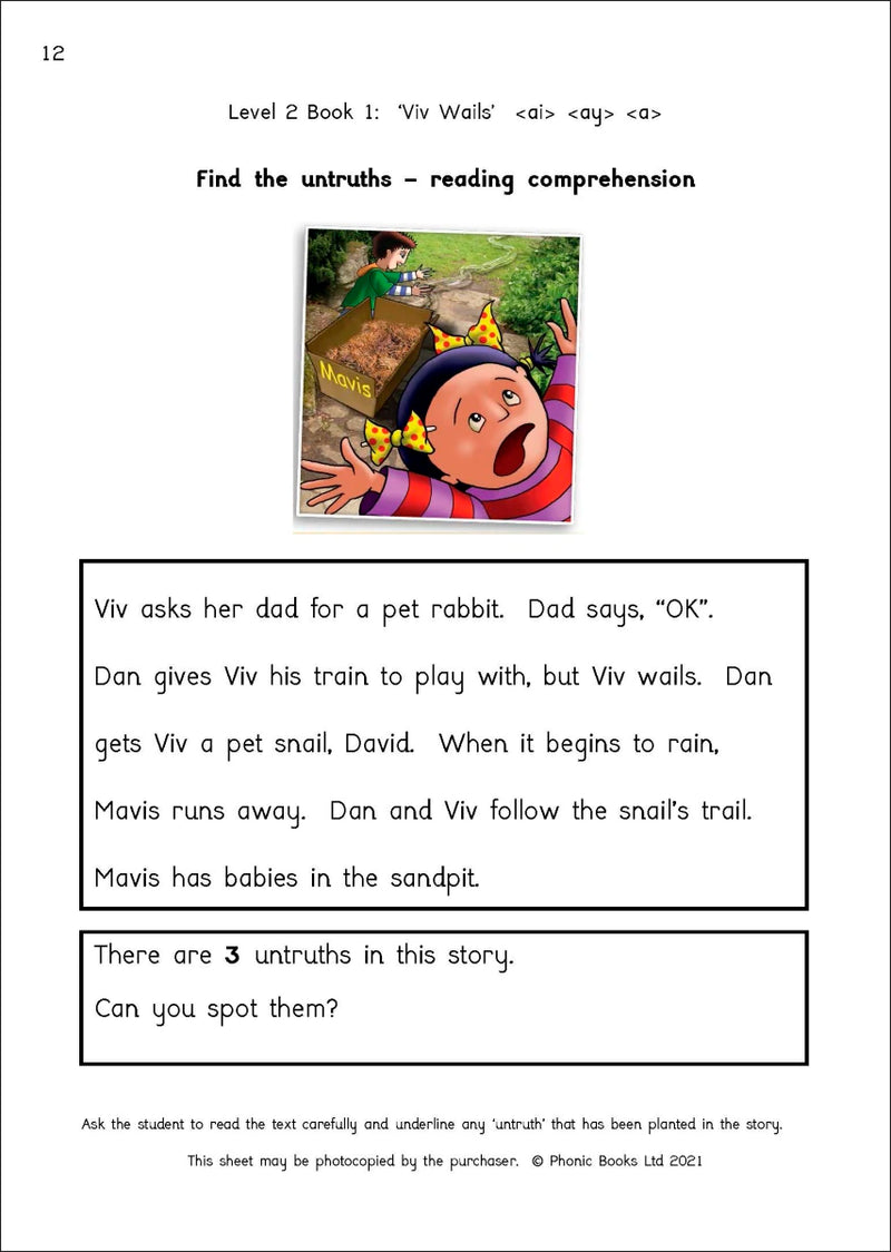 Phonic Books Dandelion Readers Vowel Spellings Level 2 Viv Wails Activities US - Paperback / softback