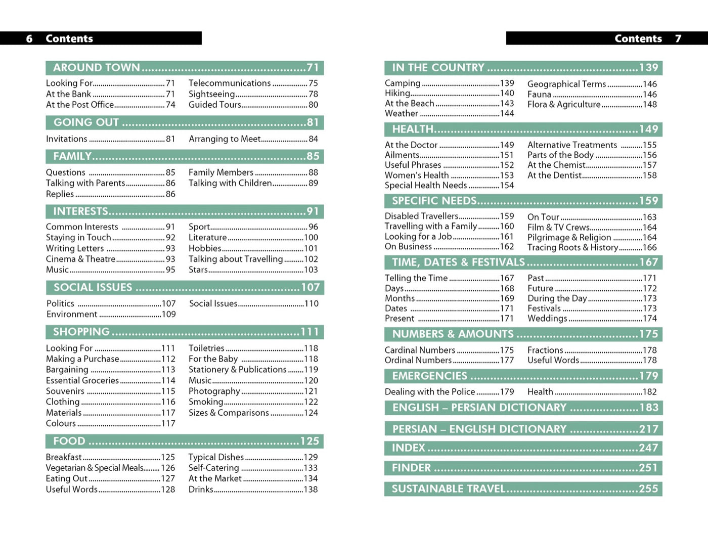 Lonely Planet Farsi (Persian) Phrasebook & Dictionary inside page 2