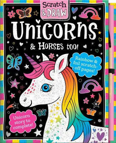 Scratch and Draw Unicorns & Horses Too! (Scratch Art Activity Book) (Joshua George)