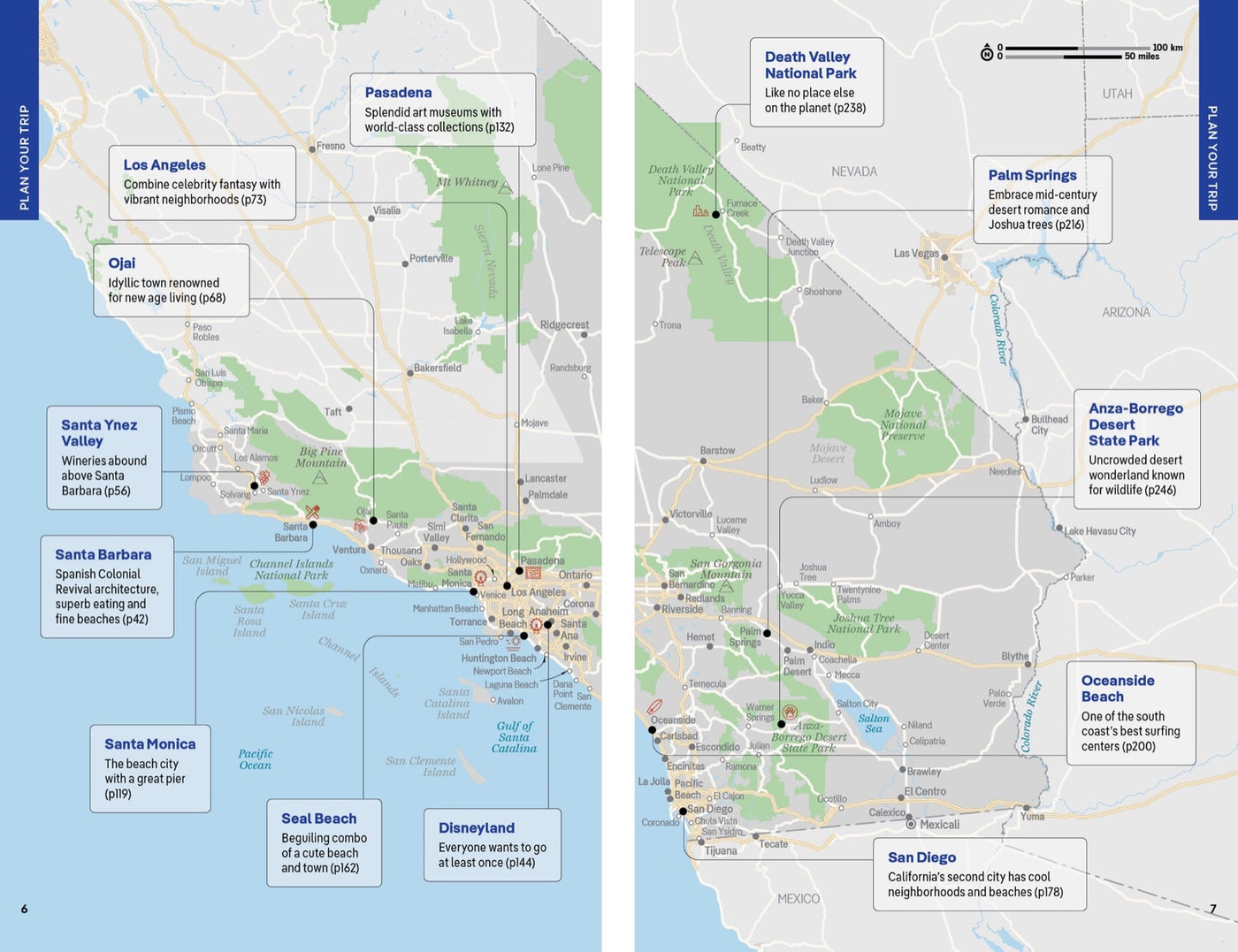 Lonely Planet Los Angeles & Southern California inside page 2