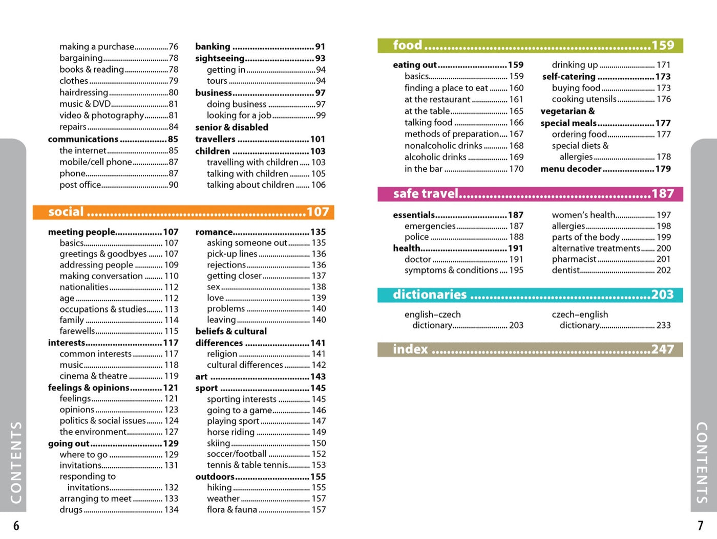 Lonely Planet Czech Phrasebook & Dictionary inside page 2