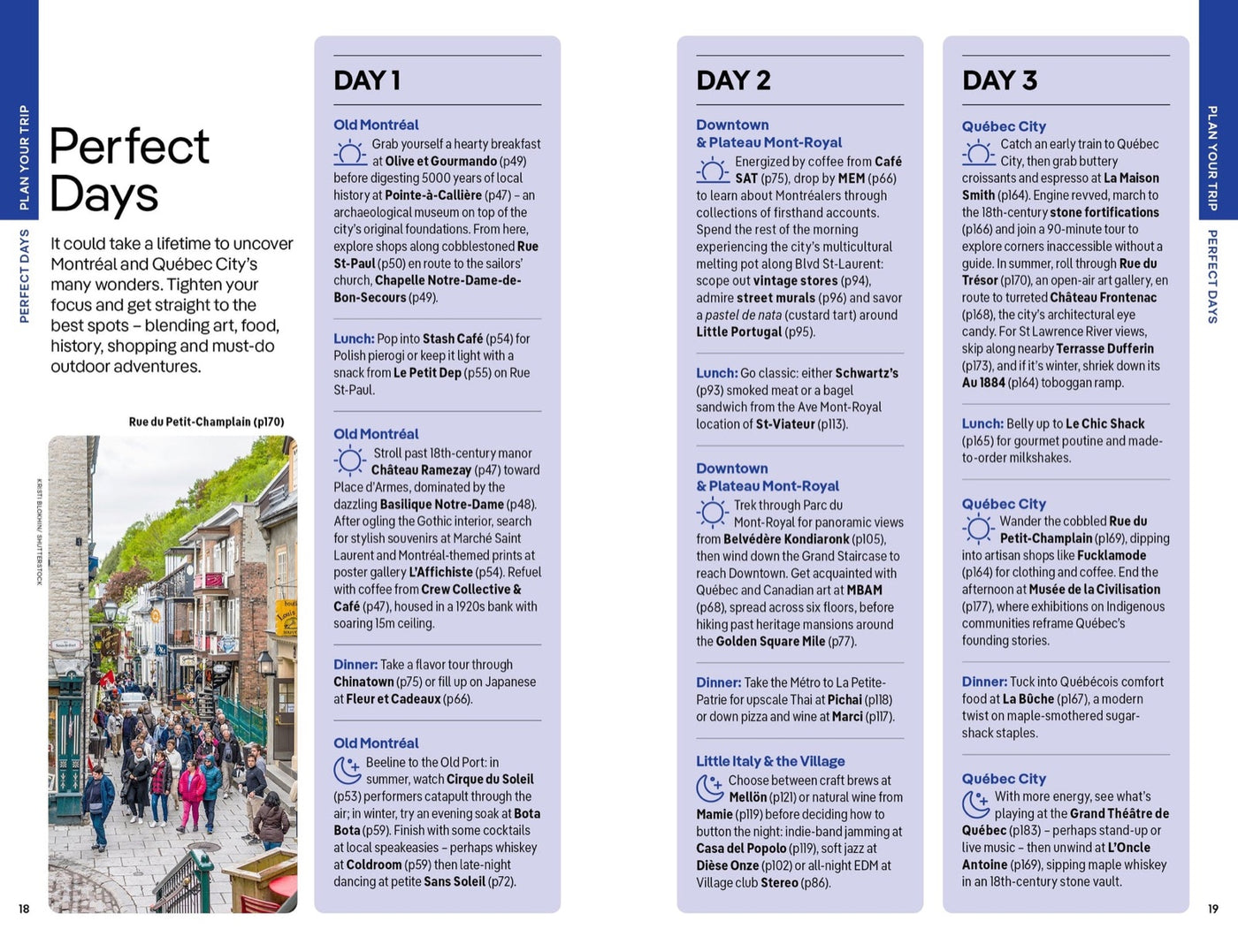 Lonely Planet Montreal & Quebec City inside page 3