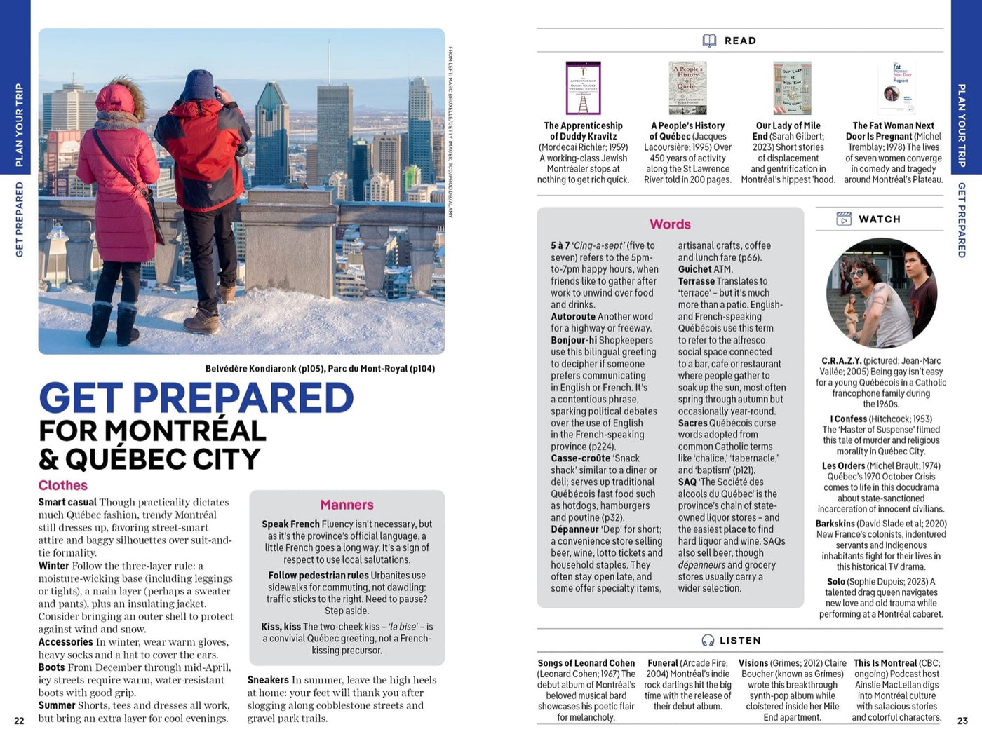 Lonely Planet Montreal & Quebec City inside page 5