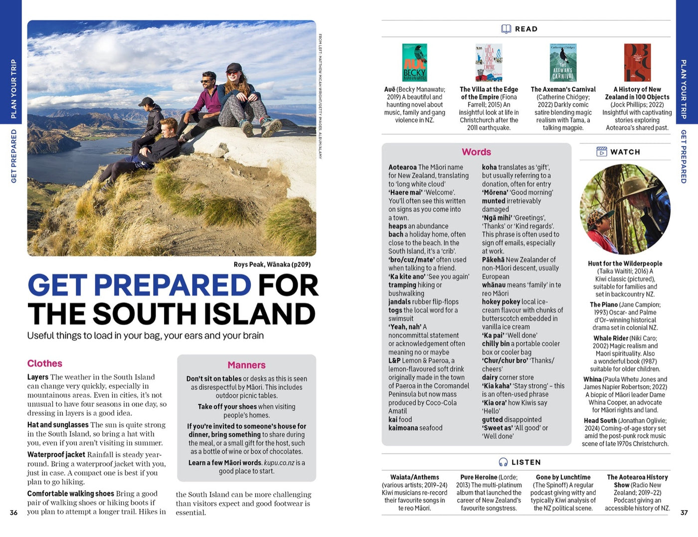 Lonely Planet New Zealand's South Island inside page 7