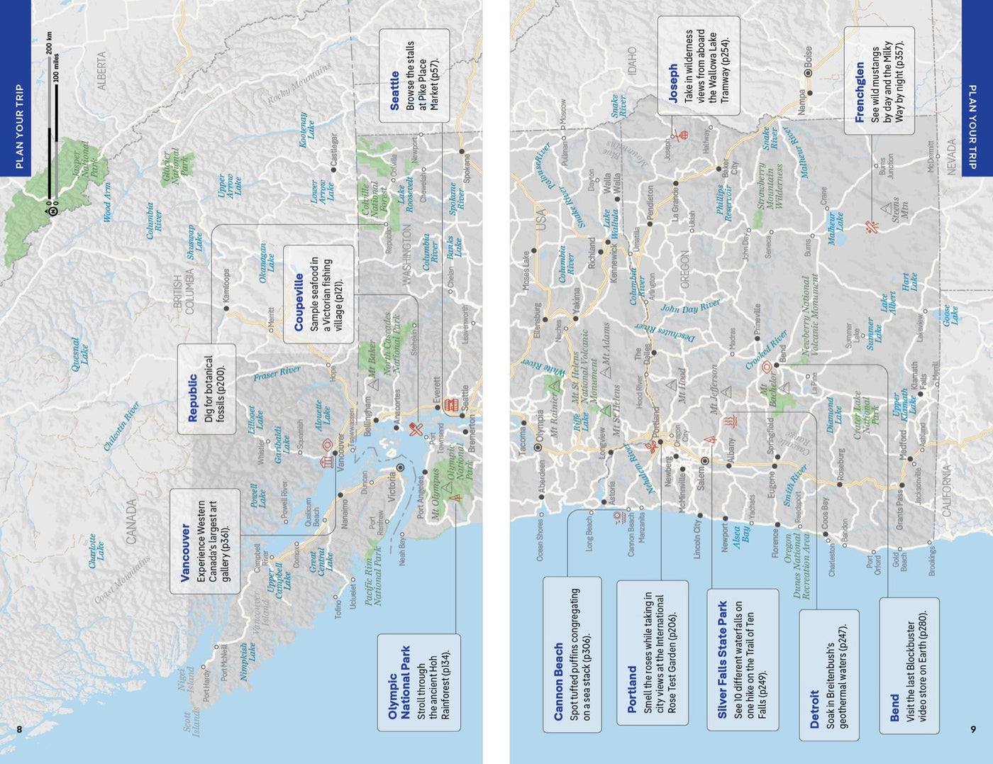 Lonely Planet Washington, Oregon & the Pacific Northwest inside page 2