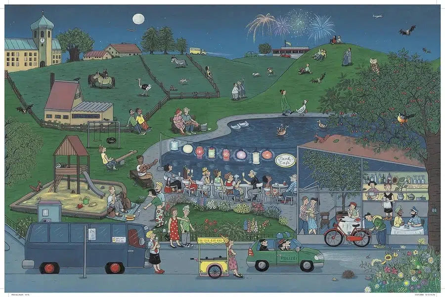 All Around Bustletown: Nighttime (Rotraut Susanne Berner)-Fiction: 兒童繪本 Picture Books-買書書 BuyBookBook