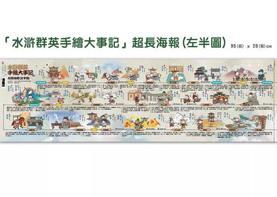 萌漫大話水滸傳 1【花和尚大鬧五臺山‧豹子頭落草梁山泊】：附 「水滸群英手繪大事記」超長海報(左半圖)-故事: 橋樑章節 Early Readers-買書書 BuyBookBook
